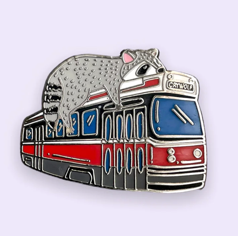Toronto Streetcar Raccoon Enamel Pin