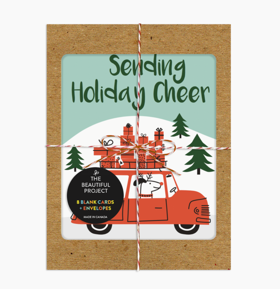 Driving Santa Dog Greeting Card