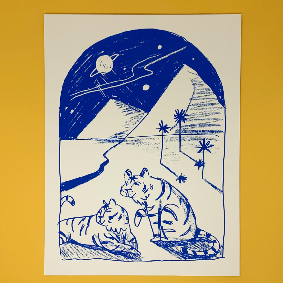 Tigers In The Desert Portal Print