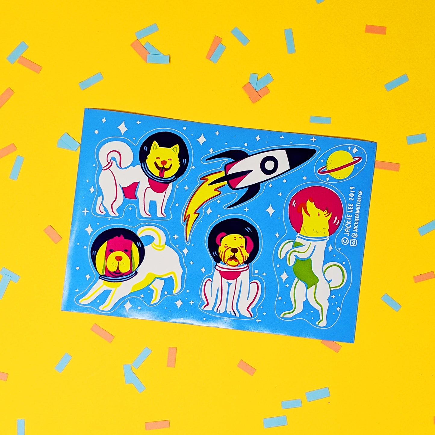 Space Dog Sticker Sheet