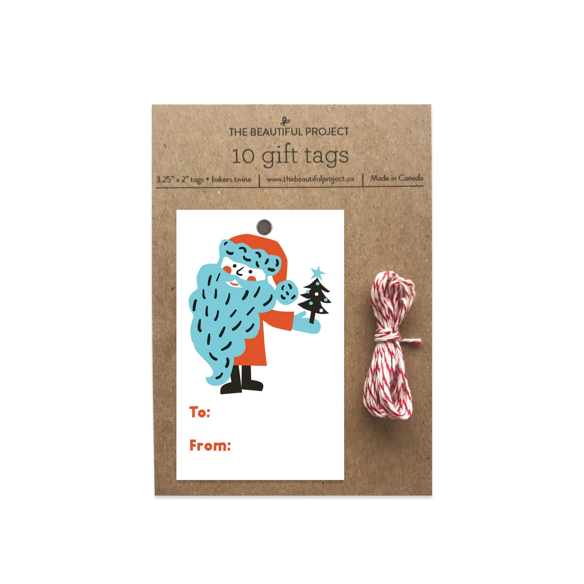 Small Santa Holiday Christmas Gift Tags Set of 10