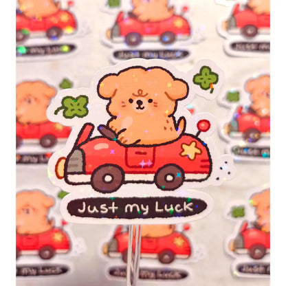 Holographic Just My Luck Vinyl Sticker
