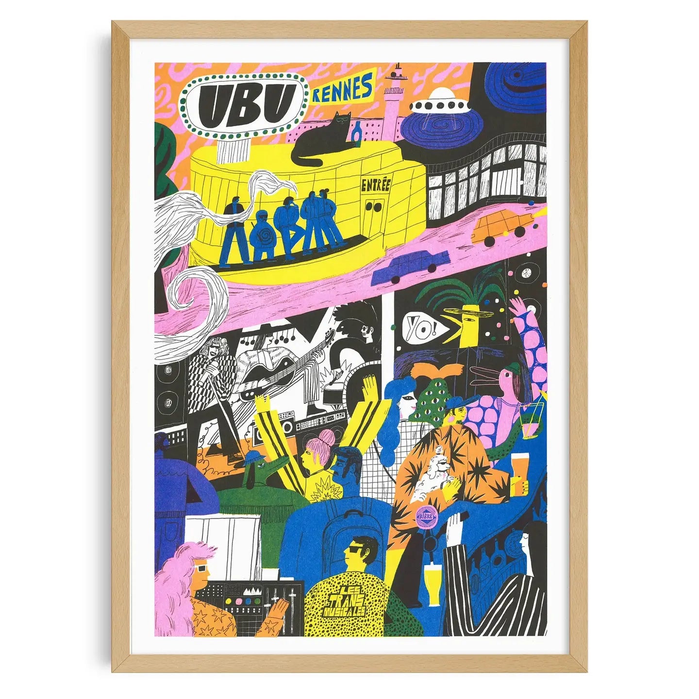 In the Teeth (Dans Les Dents) by Ubu Risograph A3 Print