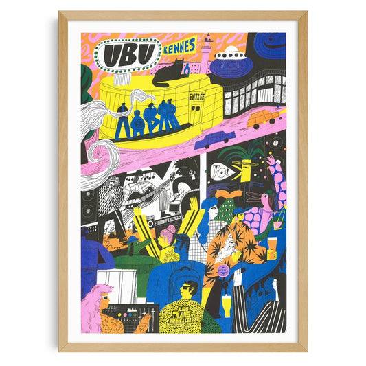 In the Teeth (Dans Les Dents) by Ubu Risograph A3 Print