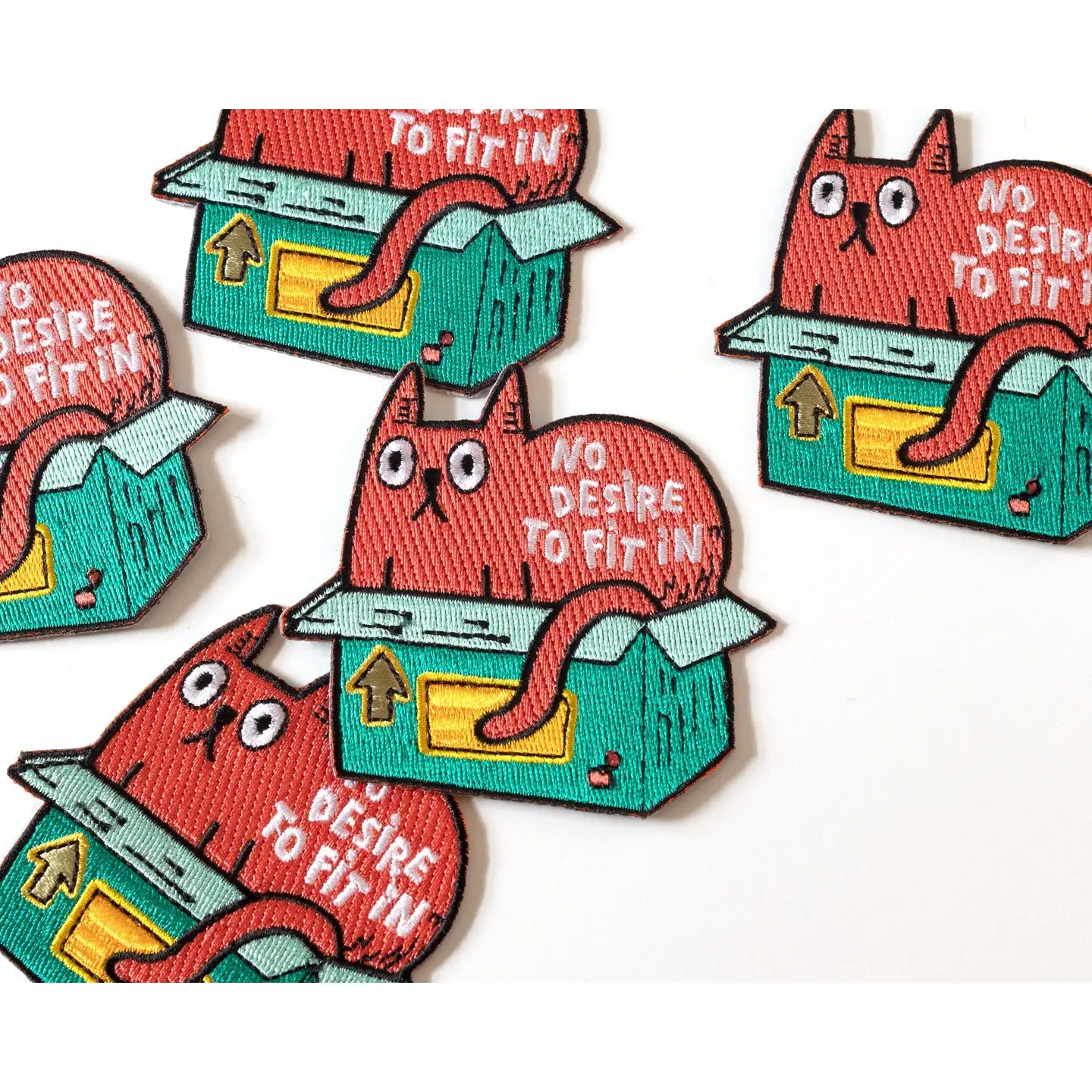 No Desire To Fit in Cat Iron-On Patch