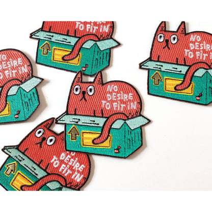 No Desire To Fit in Cat Iron-On Patch