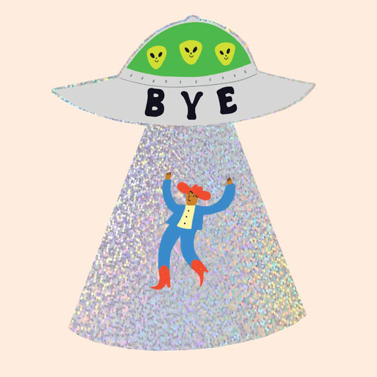 BYE Cowboy Ufo Glitter Vinyl Sticker