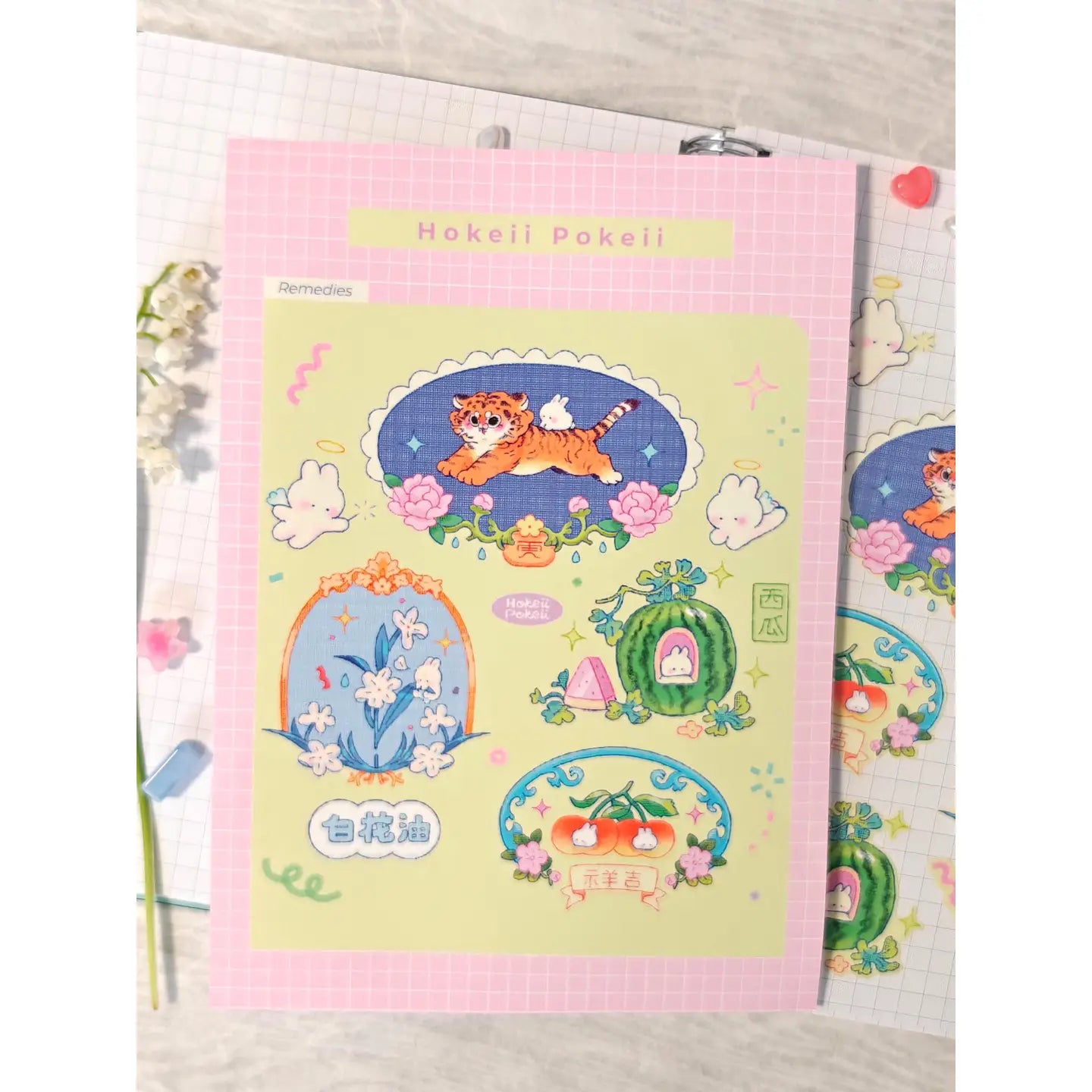 Glossy Chinese Remedies Vinyl Sticker Sheet