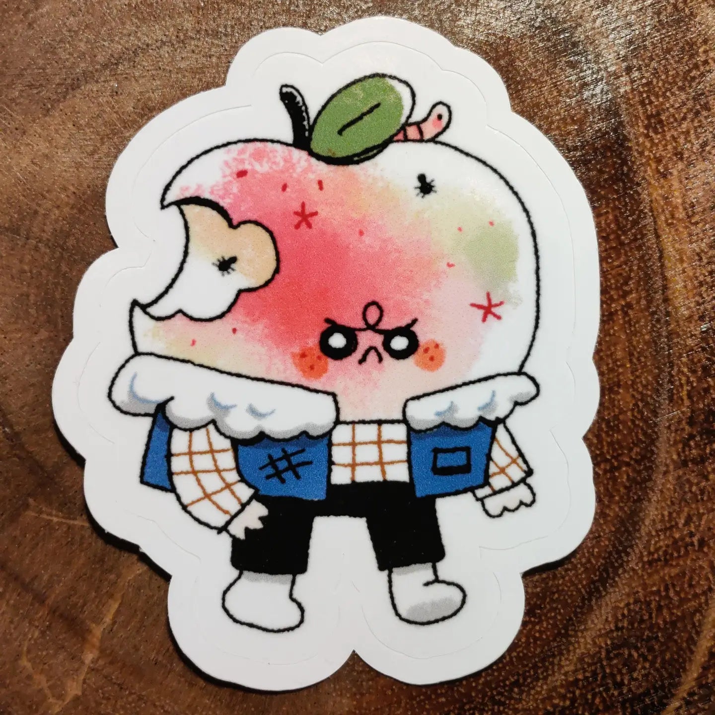 Glossy Rotten Apple Vinyl Sticker