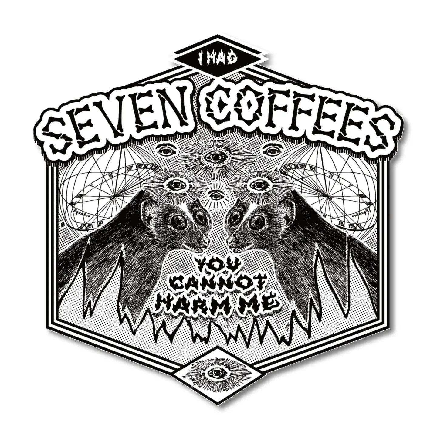 Seven Coffees Vinyl Sticker