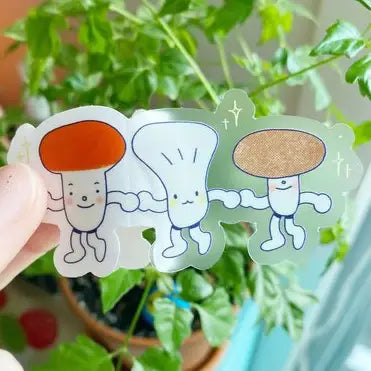 Mushroom Friends Transparent Sticker
