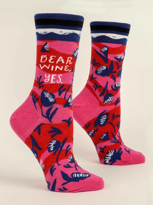 Dear Wine, Yes Crew Socks - W