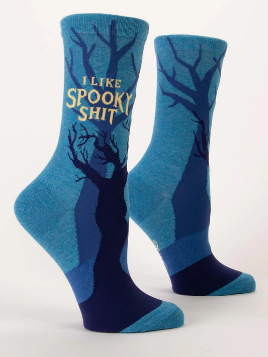 I Like Spooky Shit Crew Socks - W