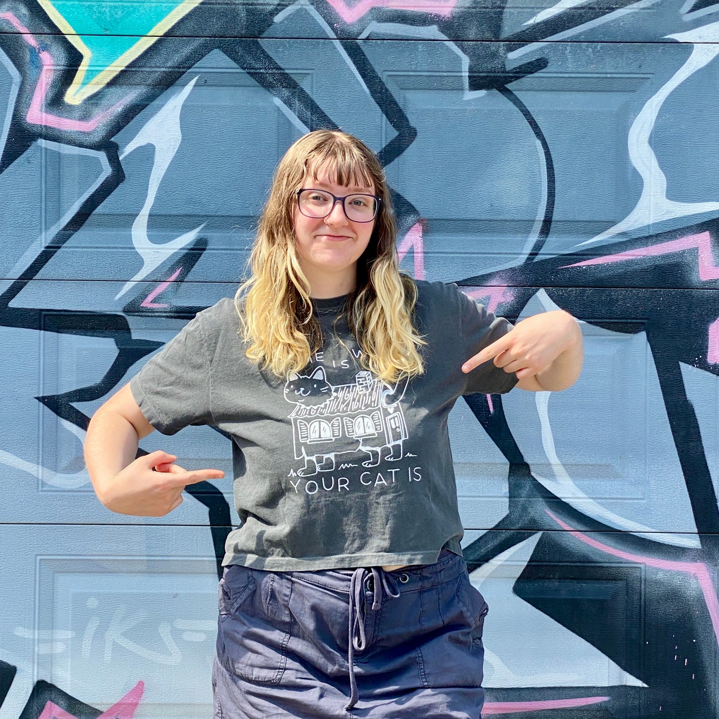 Cropped Home Is Where Your Cat Is Tee