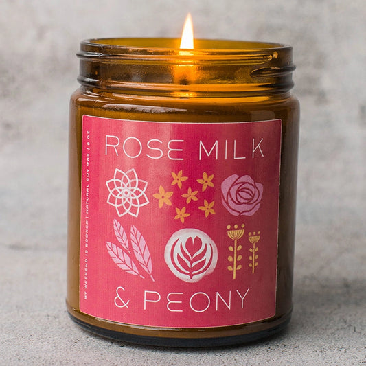 Rose Milk & Peony Natural Soy Candle