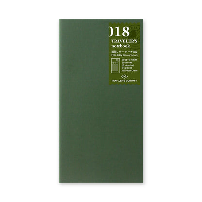 TRAVELER'S notebook 018 Free Diary (Weekly Vertical)