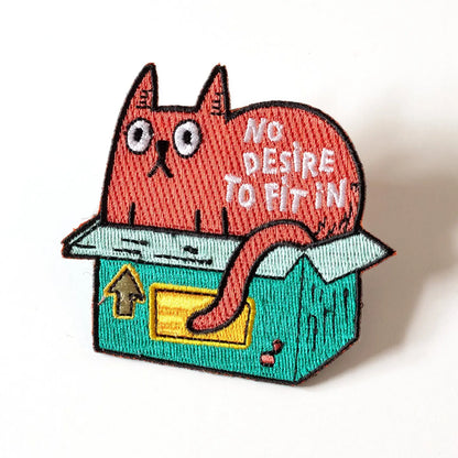 No Desire To Fit in Cat Iron-On Patch