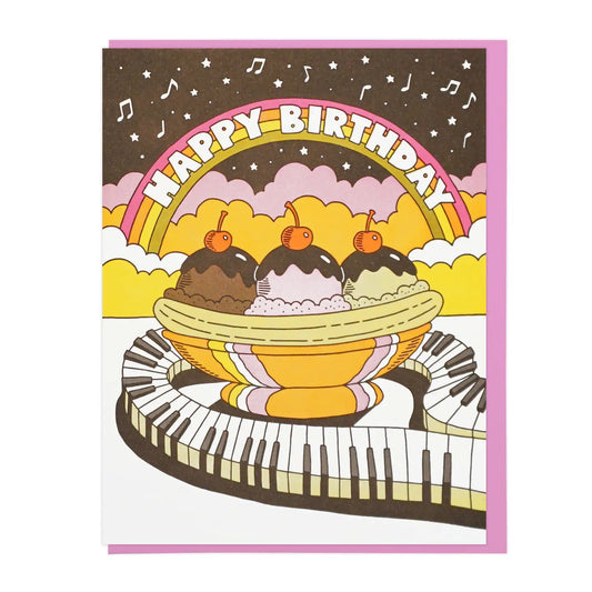 Musical Banana Split Birthday Greeting Card