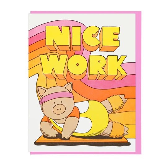 Nice Work Aerobics Pig Greeting Card