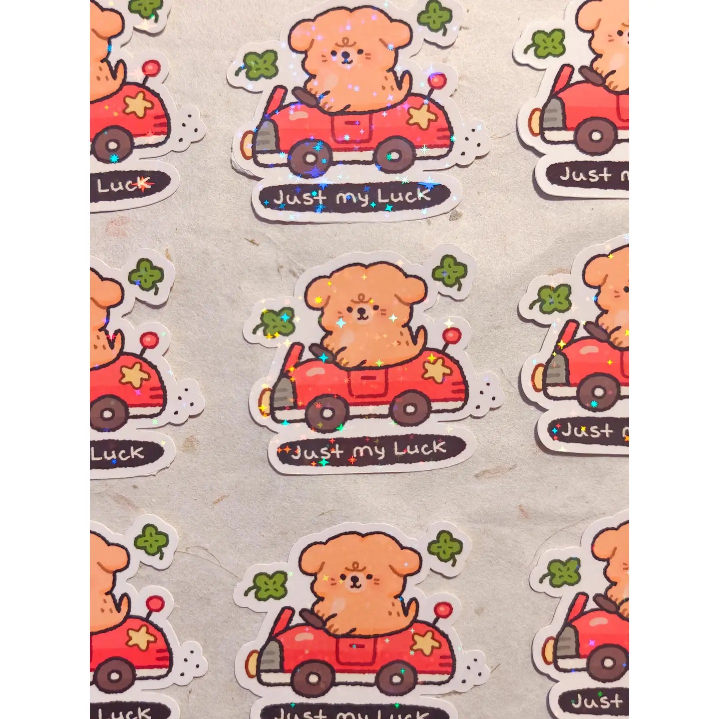 Holographic Just My Luck Vinyl Sticker