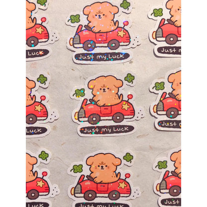Holographic Just My Luck Vinyl Sticker