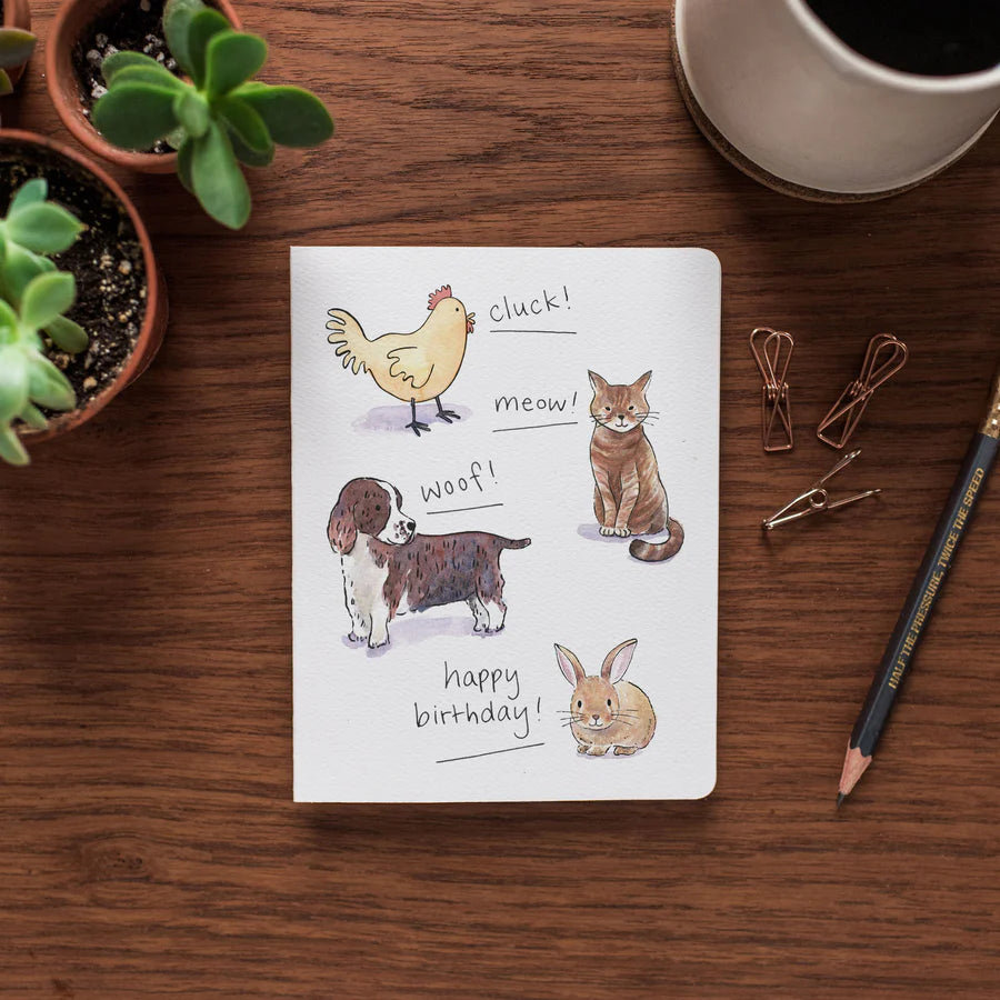 Animal Sounds Birthday Card