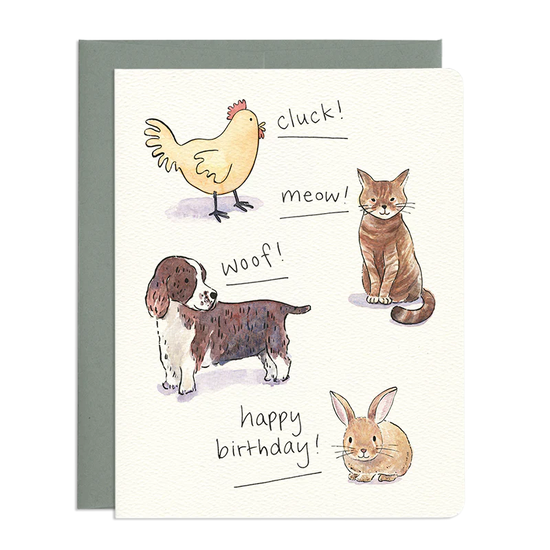 Animal Sounds Birthday Card
