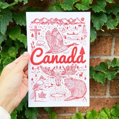 Canada Symbols 6x9 Postcard