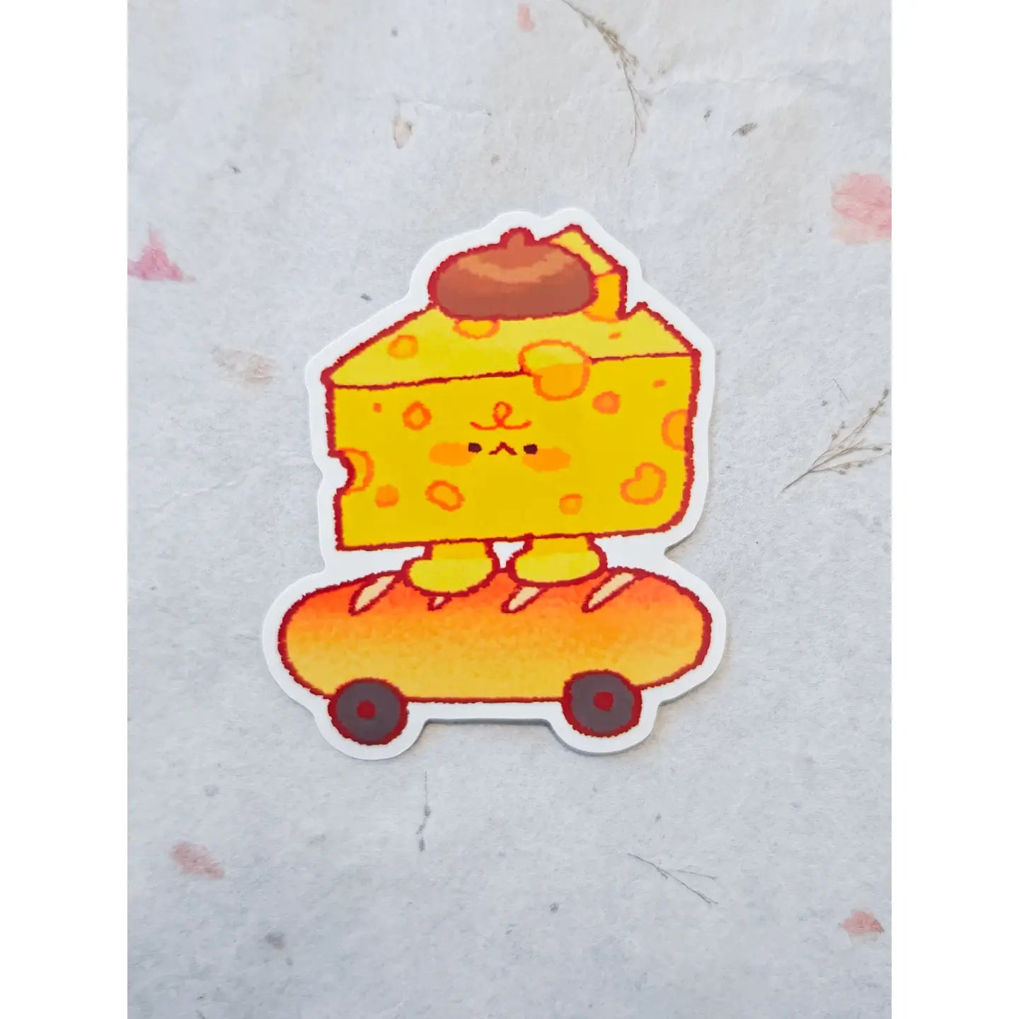 Glossy Cheddar the Skater Boy Vinyl Sticker