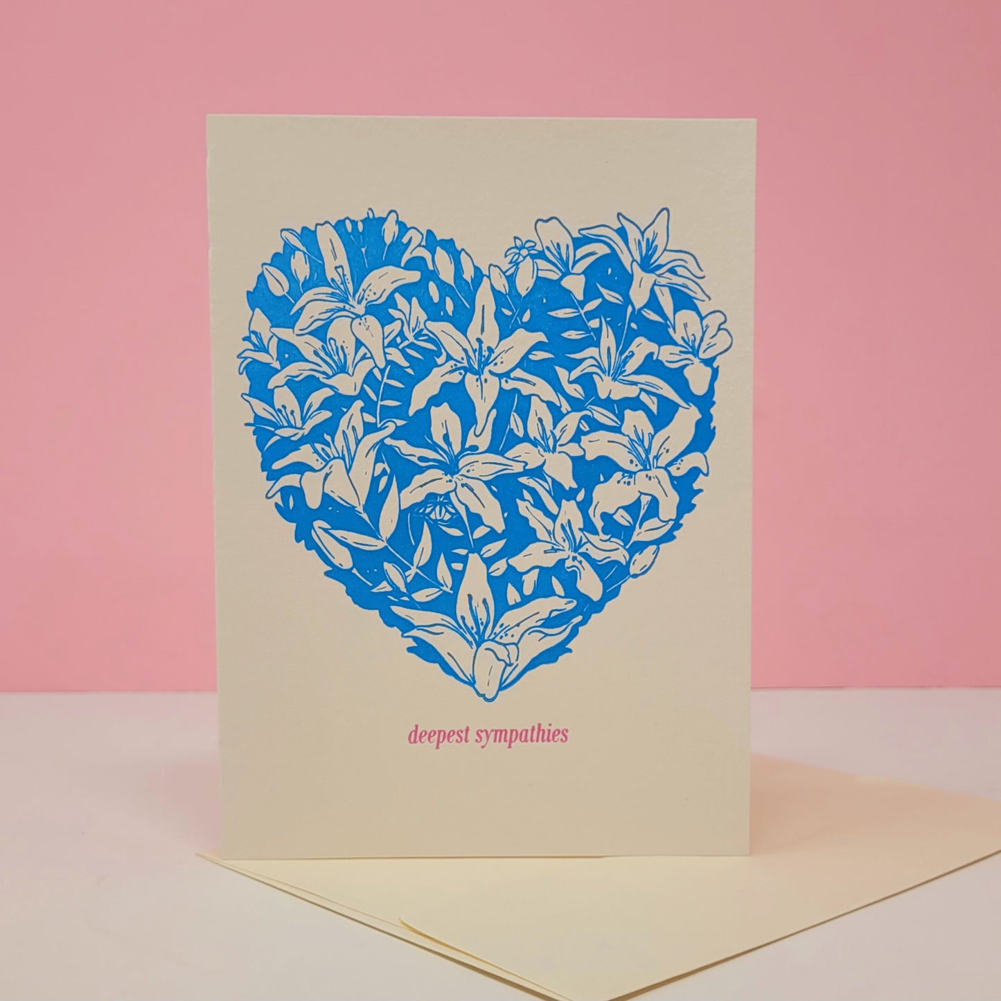 Lily Heart Sympathy Greeting Card