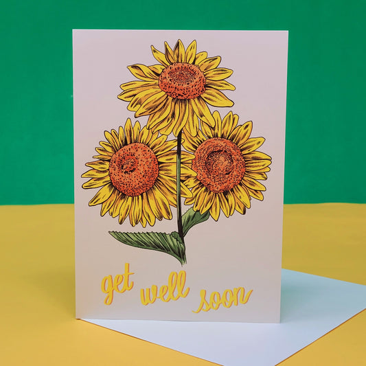 Get Well Soon Sunflowers Greeting Card