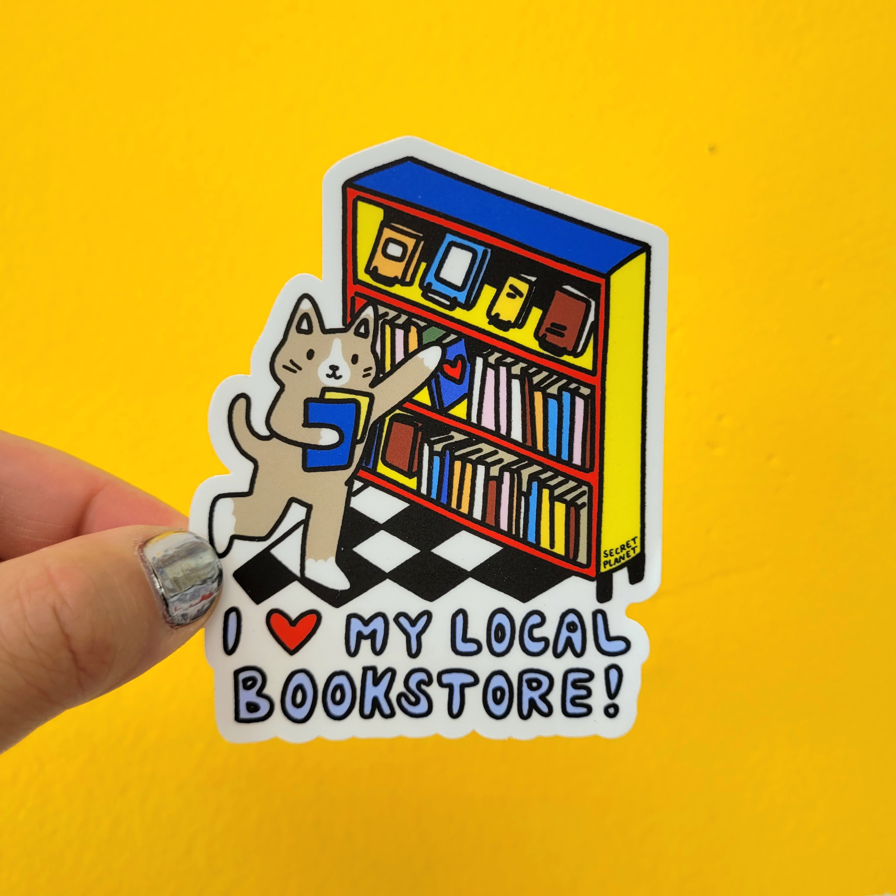 I Love My Local Bookstore! Vinyl Sticker – Secret Planet