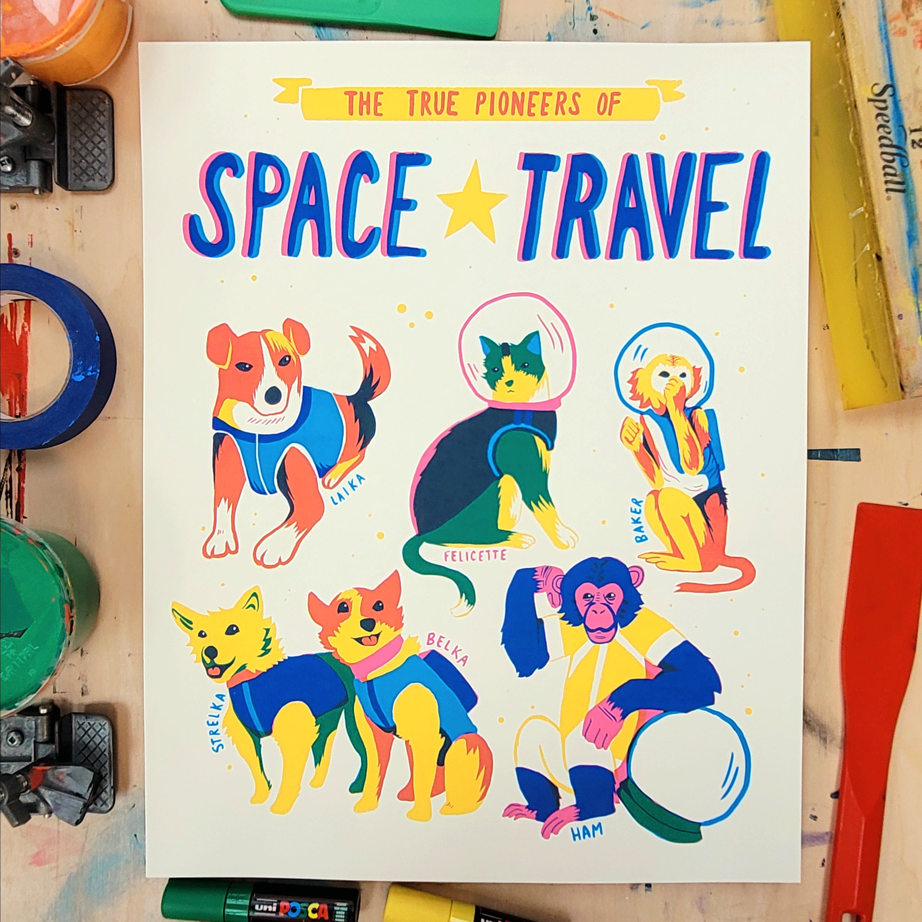 The True Pioneers of Space Travel Screen Printed Poster – Secret