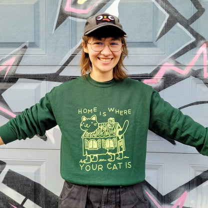 Home is Where Your Cat Is Crew Neck