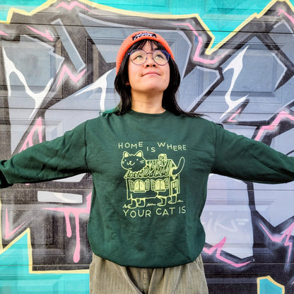 Home is Where Your Cat Is Crew Neck