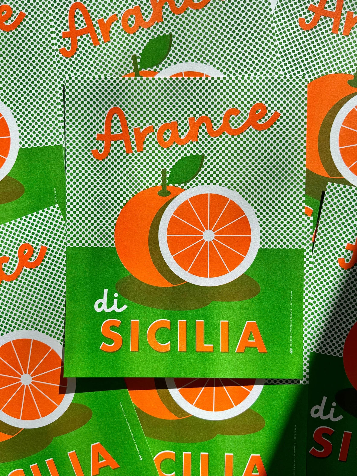 Sicillian Orange Risograph Print