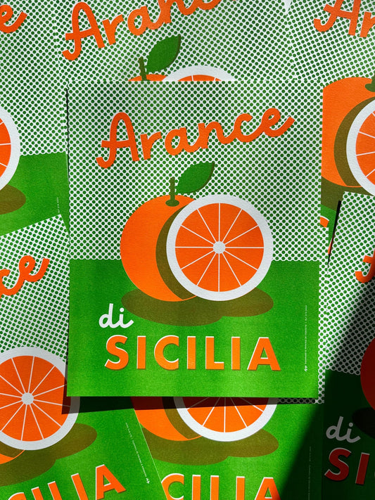 Sicillian Orange Risograph Print