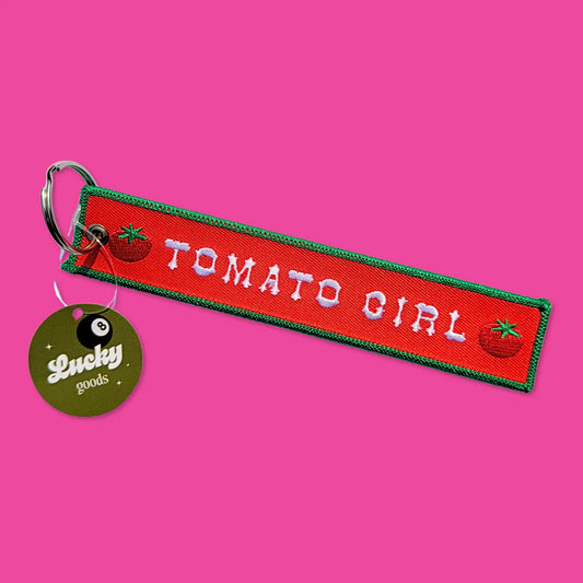 Tomato Girl Embroidered Keychain