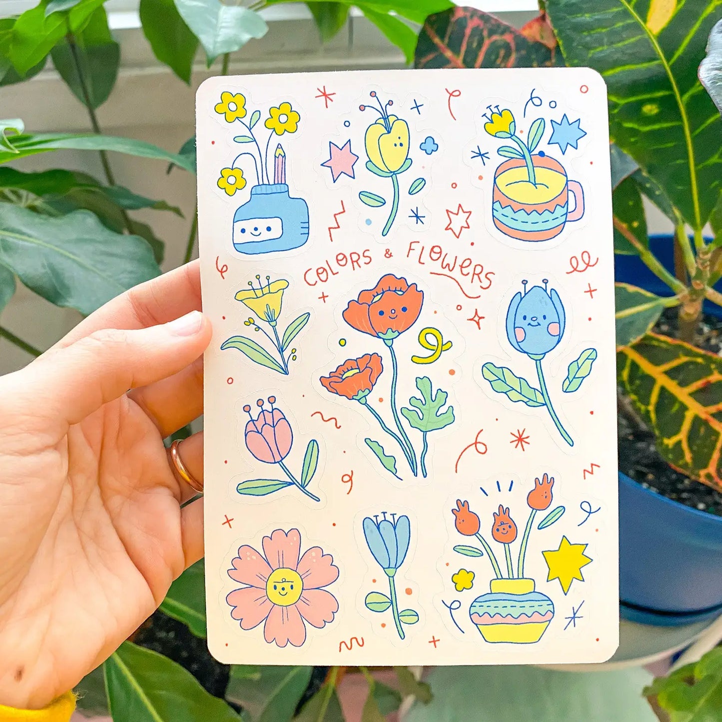 Colours and Flowers Sticker Sheet