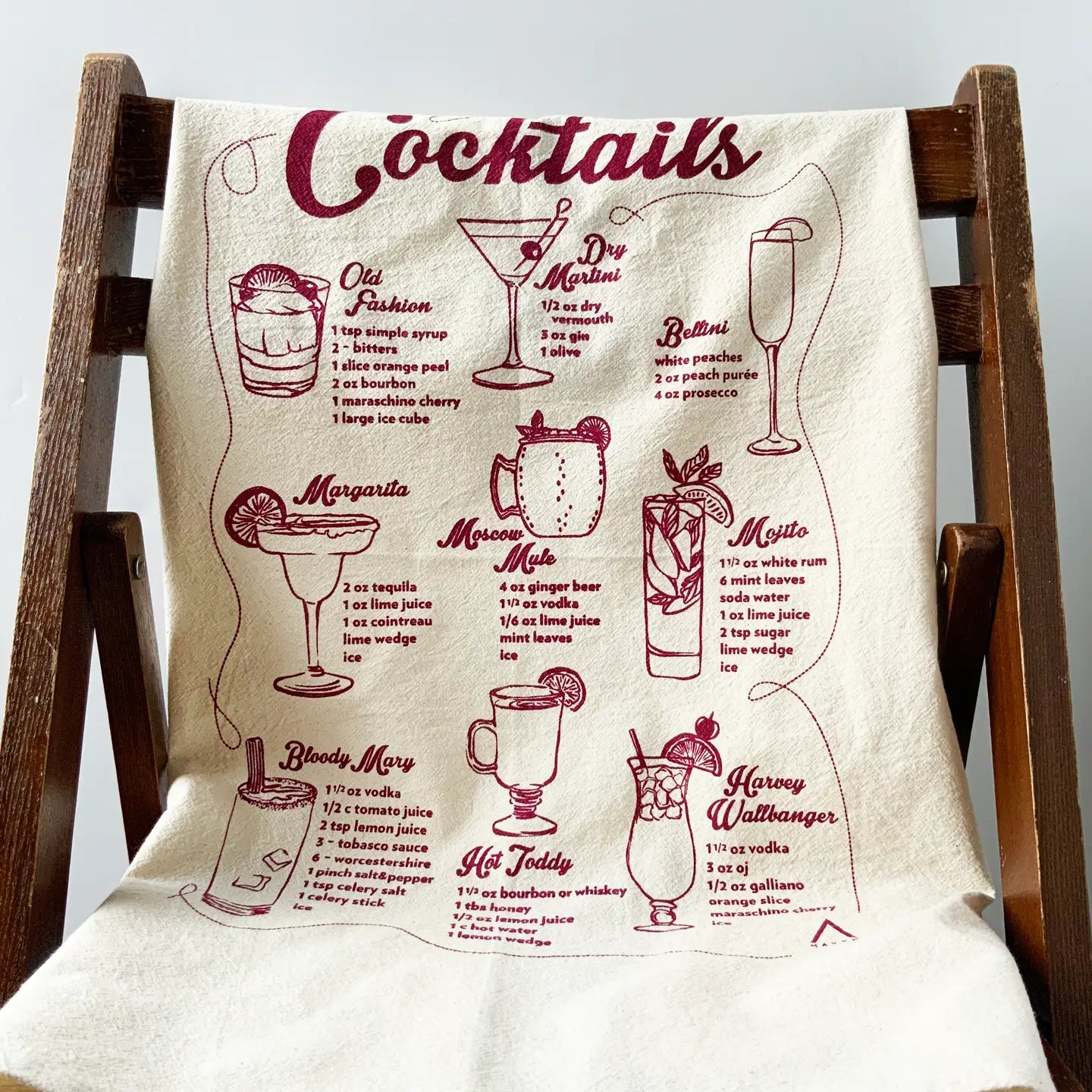Cocktails Tea Towel