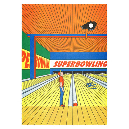 Super Bowling - A3 Poster - Simon Bailly