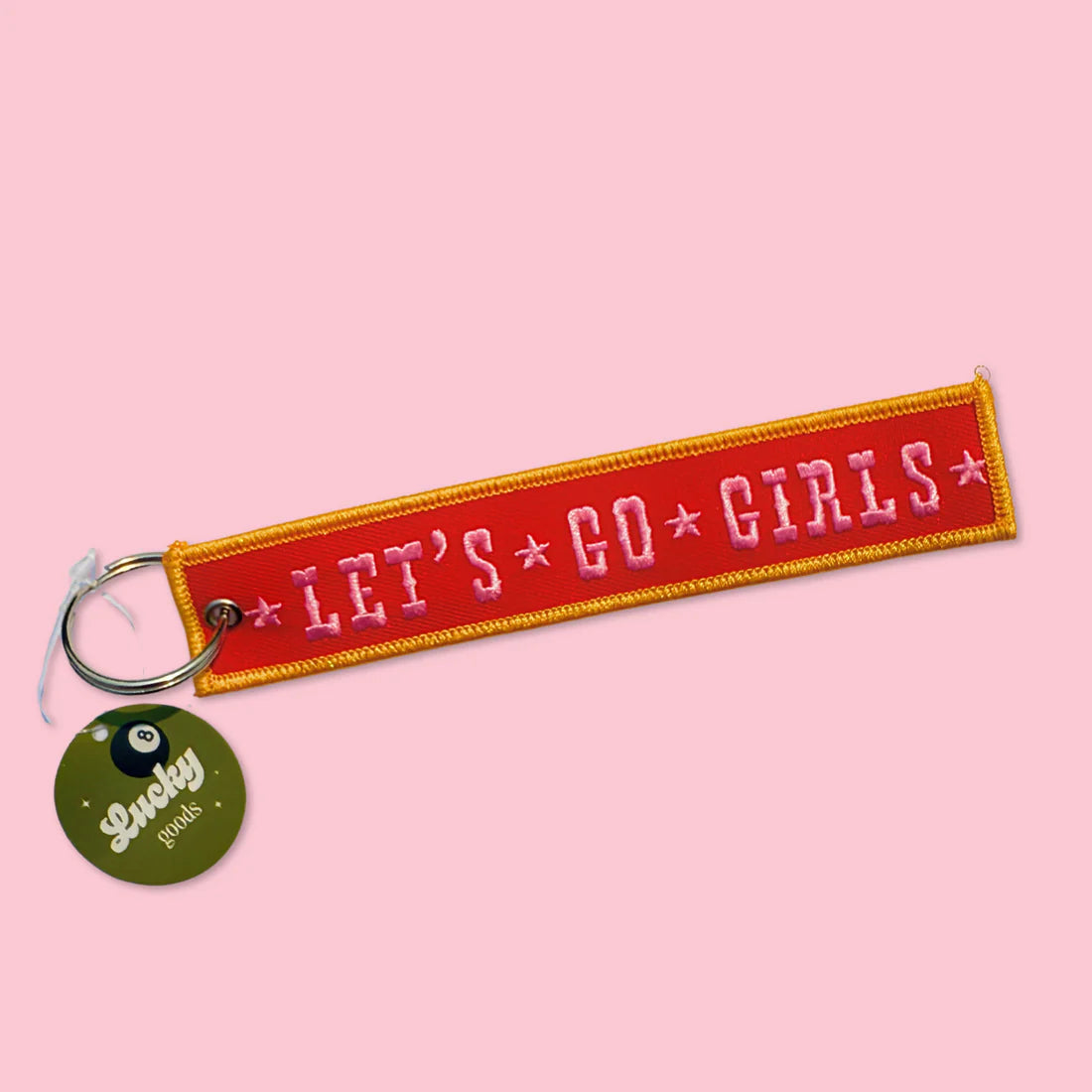 Let's Go Girl Embroidered Keychain