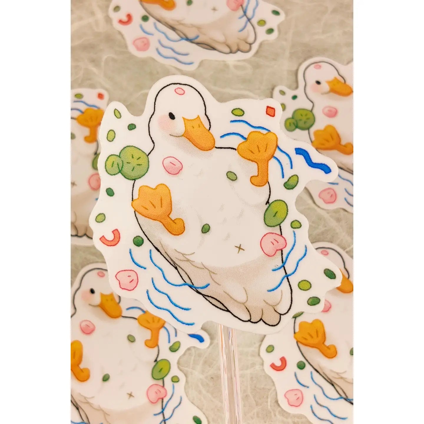 Glossy White Duck Vinyl Sticker
