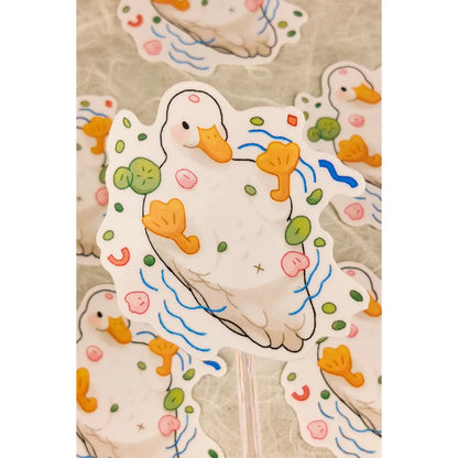 Glossy White Duck Vinyl Sticker