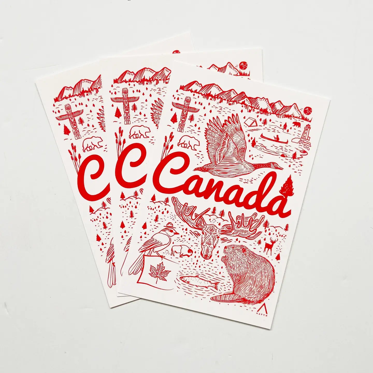 Canada Symbols 6x9 Postcard