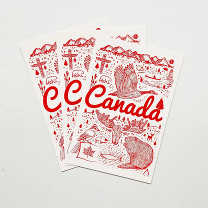Canada Symbols 6x9 Postcard