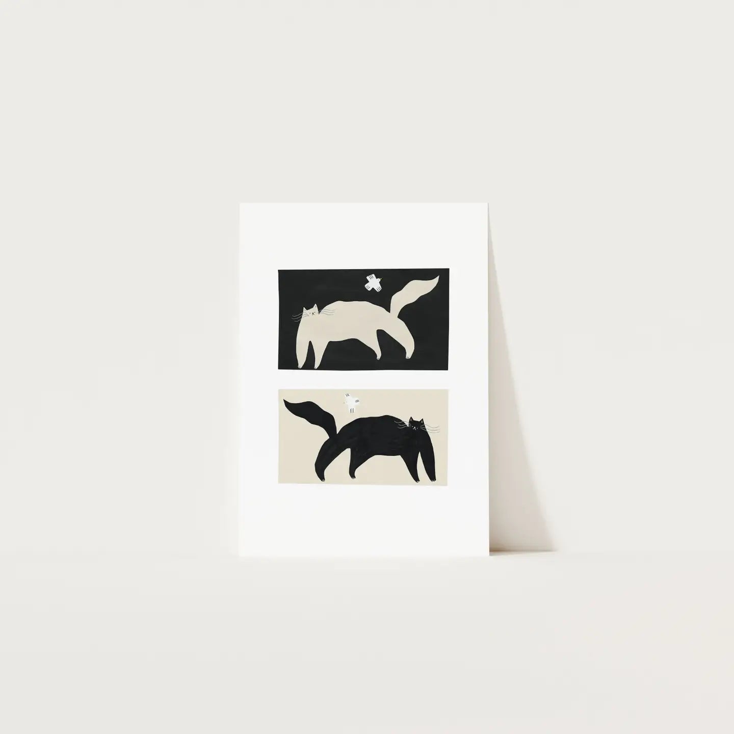 Black and White Cats Print