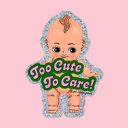 Too Cute Glitter Kewpie Sticker