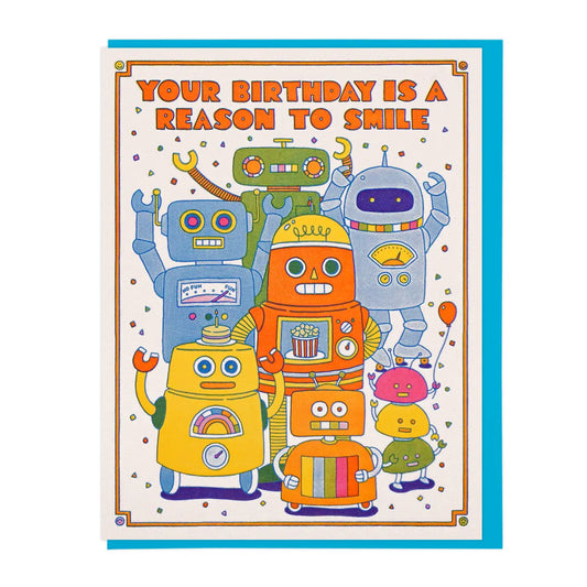 Robot Smile Birthday Greeting Card