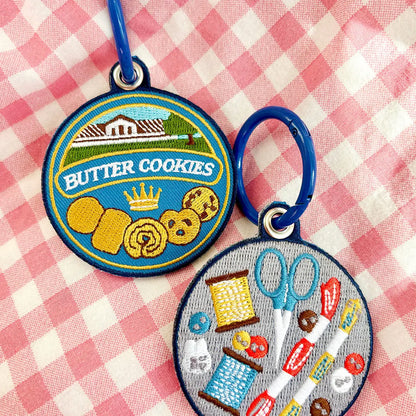 Butter Cookie Tin - Embroidered Keychain